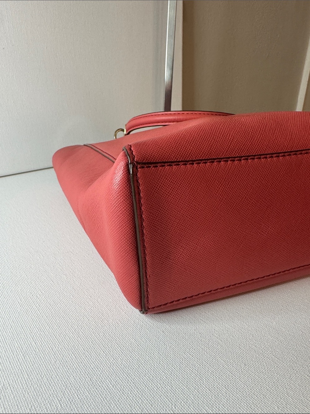Coach Madison Mini North South Tote Crossbody Saffiano Leather Pink Coral - Picture 9 of 16